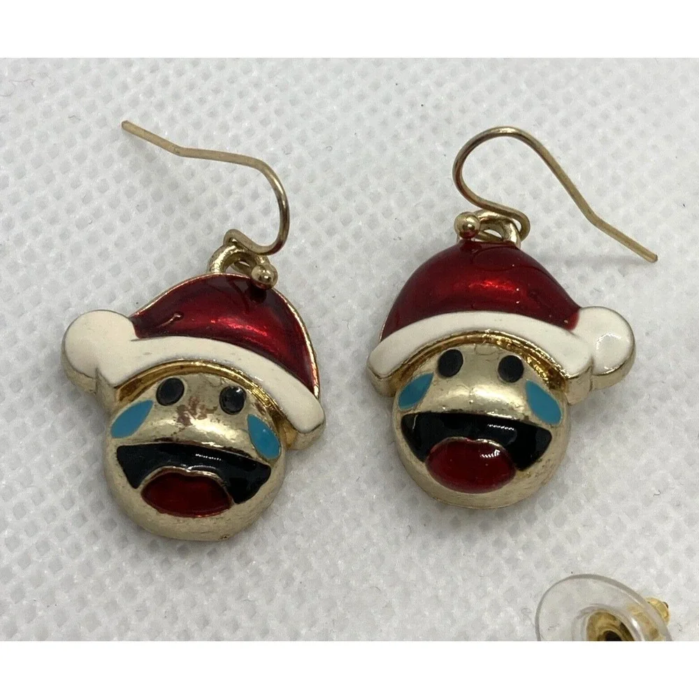 Vintage‎ - Now Lot 9 Pairs Pierced Christmas Earrings Bell Santa Snowflake Tree